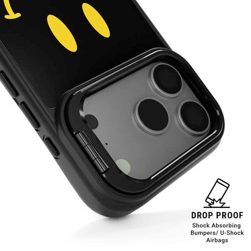 Black Happy Face iPhone 17 Pro Kickstand Case