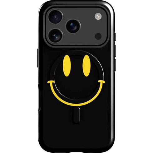 Black Happy Face iPhone 17 Pro Magsafe Impact Case