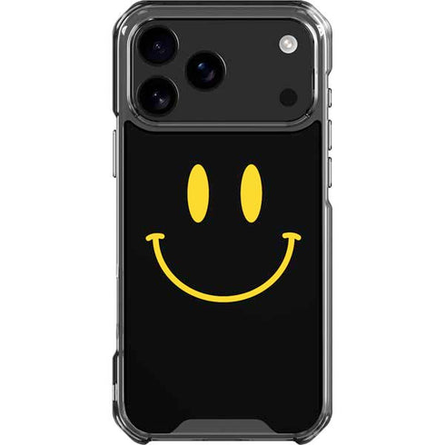 Black Happy Face iPhone 17 Pro Max Clear Case