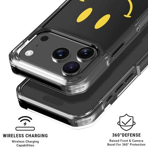 Black Happy Face iPhone 17 Pro Max Clear Case