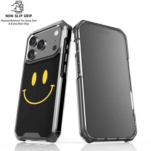 Black Happy Face iPhone 17 Pro Max Clear Case