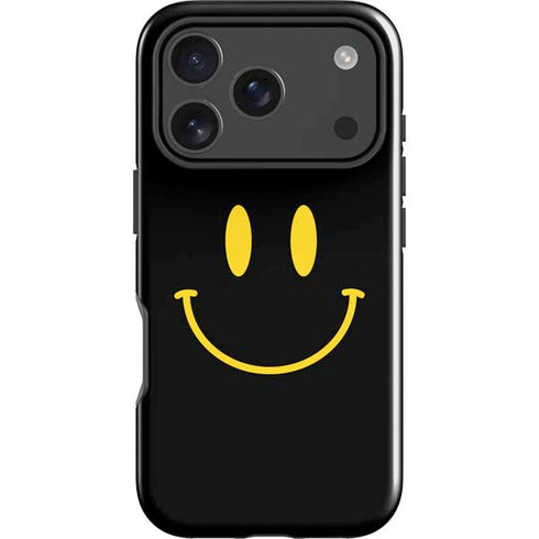 Black Happy Face iPhone 17 Pro Max Impact Case