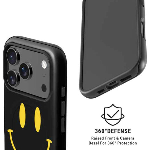 Black Happy Face iPhone 17 Pro Max Magsafe Impact Case