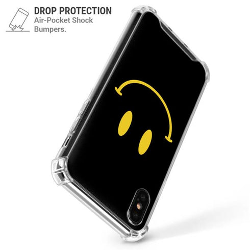Black Happy Face iPhone X/XS Clear Case