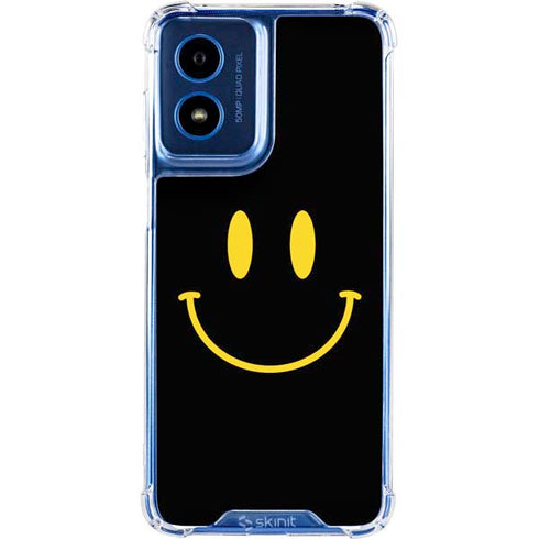 Black Happy Face Moto G 5G (2024) Clear Case