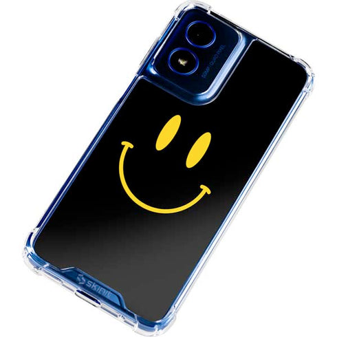 Black Happy Face Moto G 5G (2024) Clear Case