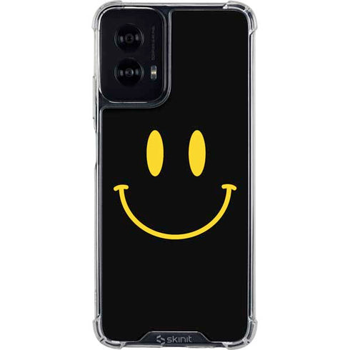 Black Happy Face Moto G Power 5G (2024) Clear Case