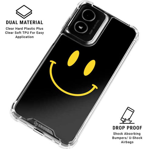 Black Happy Face Moto G Power 5G (2024) Clear Case