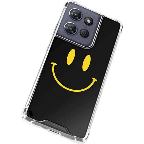 Black Happy Face Moto G Power 5G (2025) Clear Case