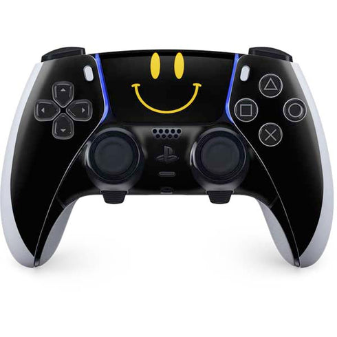 Black Happy Face PS5 DualSense Edge Pro Controller Skin