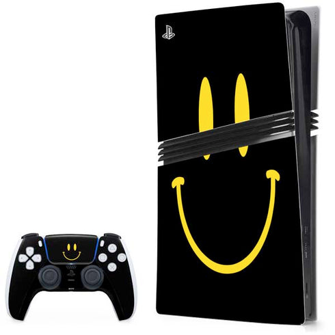 Black Happy Face PlayStation PS5 Skins