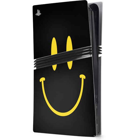 Black Happy Face PS5 Pro Console Skin