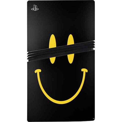 Black Happy Face PS5 Pro Console Skin