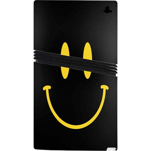 Black Happy Face PS5 Pro Console Skin