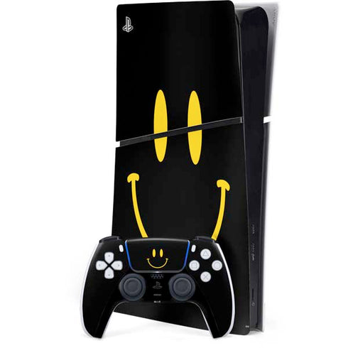 Black Happy Face PlayStation PS5 Skins