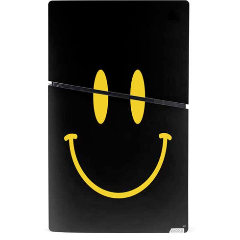 Black Happy Face PS5 Slim Digital Edition Console Skin