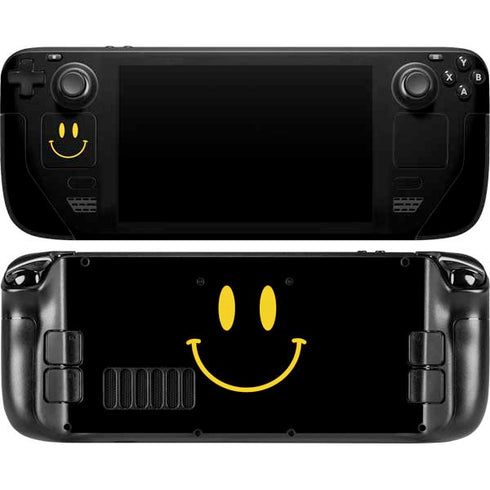 Black Happy Face Steam Deck Handheld Gaming Computer OLED Skin