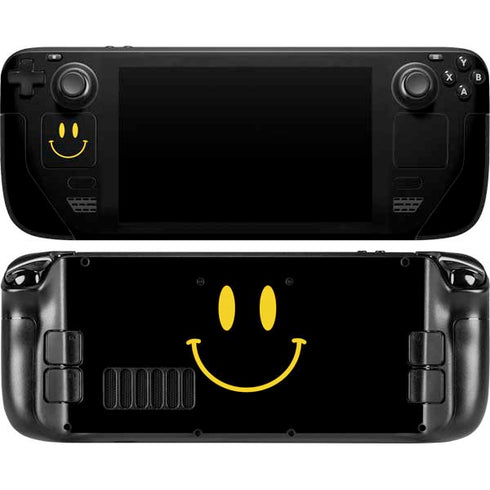 Black Happy Face Steam Deck Handheld Gaming Computer Skin