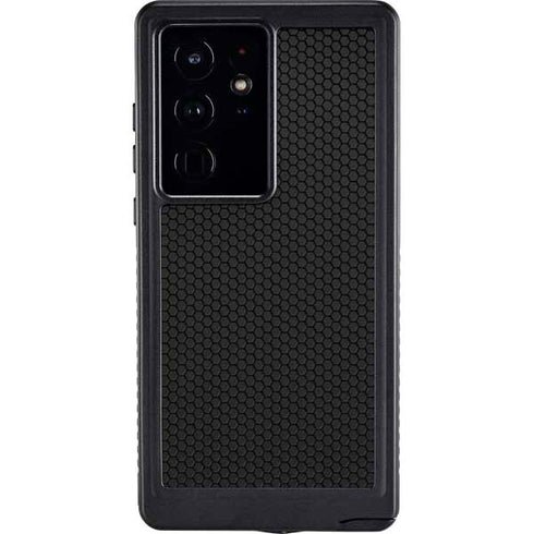 Specialty Vinyl Black Hex Texture Galaxy S24 Ultra Waterproof Case