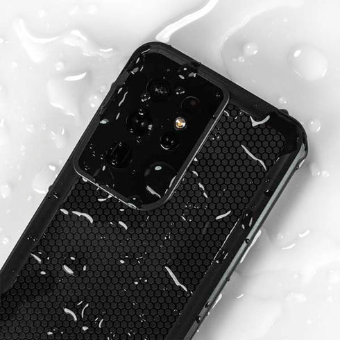 Specialty Vinyl Black Hex Texture Galaxy S24 Ultra Waterproof Case