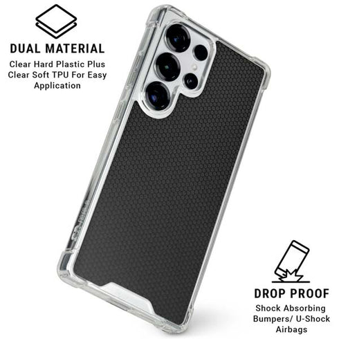 Specialty Vinyl Black Hex Texture Galaxy S25 Ultra Clear Case