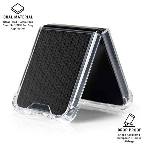 Specialty Vinyl Black Hex Texture Galaxy Z Flip6 Clear Case