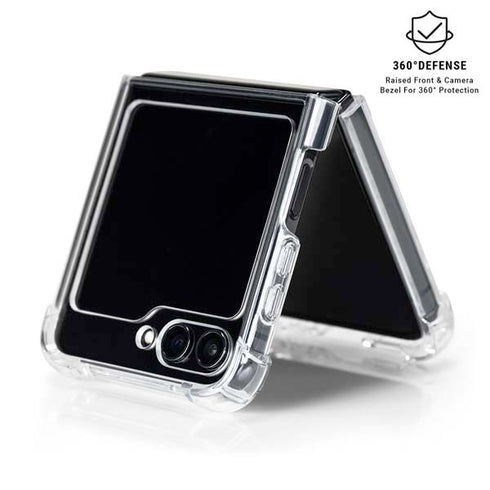 Specialty Vinyl Black Hex Texture Galaxy Z Flip6 Clear Case
