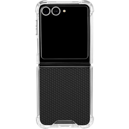 Specialty Vinyl Black Hex Texture Galaxy Z Flip7 Clear Case