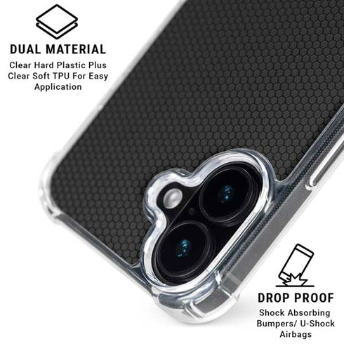 Specialty Vinyl Black Hex Texture iPhone 16 Plus Clear Case