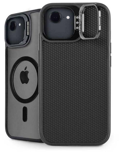 Specialty Vinyl Black Hex Texture iPhone 16e Kickstand Case