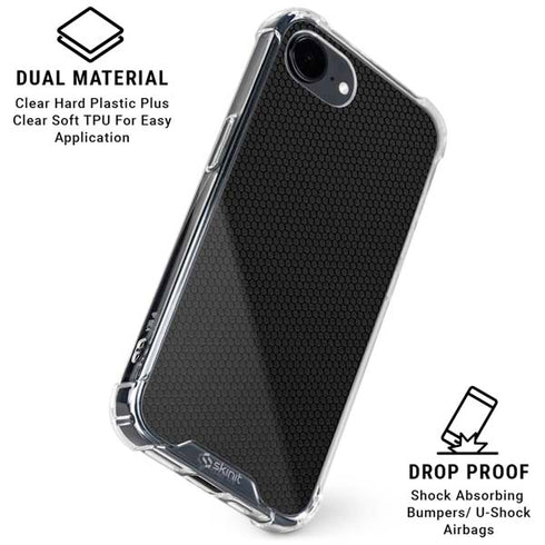 Specialty Vinyl Black Hex Texture iPhone 16e Clear Case