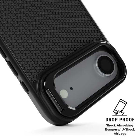 Specialty Vinyl Black Hex Texture iPhone 17 Air Kickstand Case