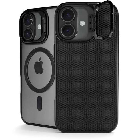 Specialty Vinyl Black Hex Texture iPhone 17 Kickstand Case