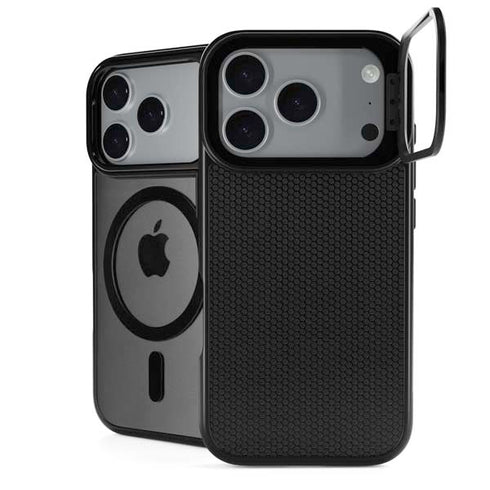 Specialty Vinyl Black Hex Texture iPhone 17 Pro Max Kickstand Case