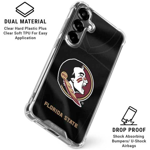 Florida State University Black Jersey Galaxy S26 Clear Case