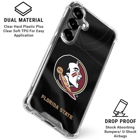 Florida State University Black Jersey Galaxy S26 Plus Clear Case