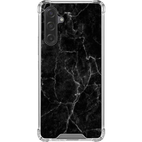 Black Marble Galaxy A17 Clear Case
