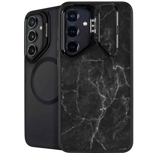 Black Marble Galaxy S25 Kickstand Case