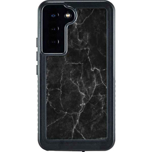 Black Marble Galaxy S24 Plus Waterproof Case