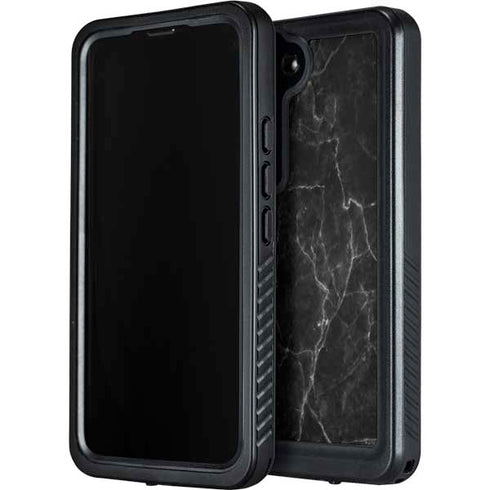 Black Marble Galaxy S24 Plus Waterproof Case
