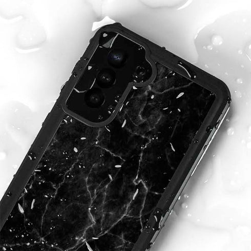 Black Marble Galaxy S24 Plus Waterproof Case