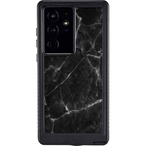 Black Marble Galaxy S24 Ultra Waterproof Case