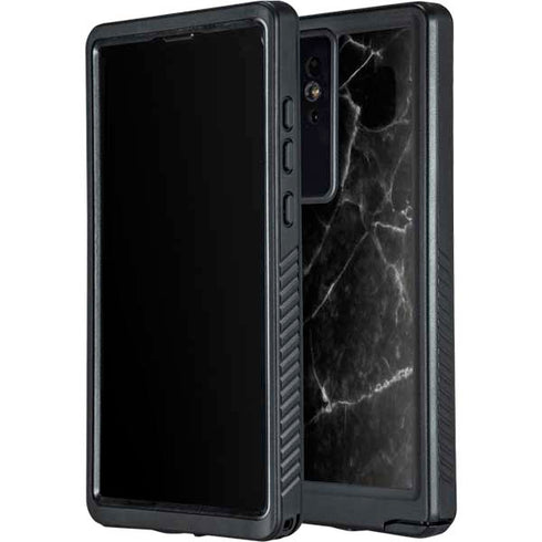 Black Marble Galaxy S24 Ultra Waterproof Case