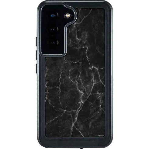 Black Marble Galaxy S24 Waterproof Case