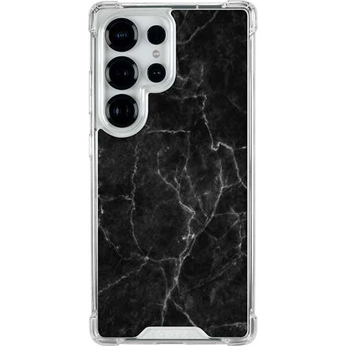 Black Marble Galaxy S25 Ultra Clear Case