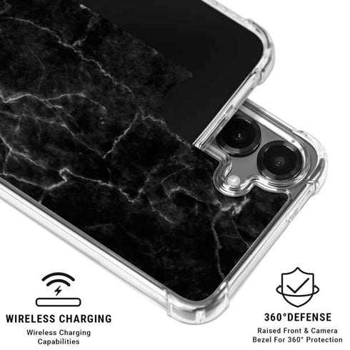 Black Marble Galaxy S26 Plus Clear Case