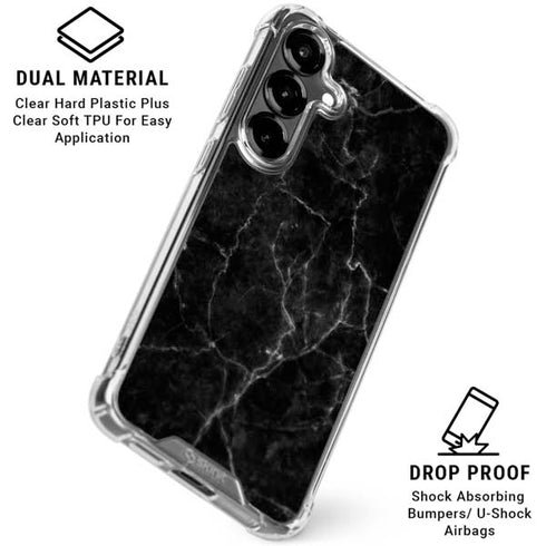 Black Marble Galaxy S26 Plus Clear Case