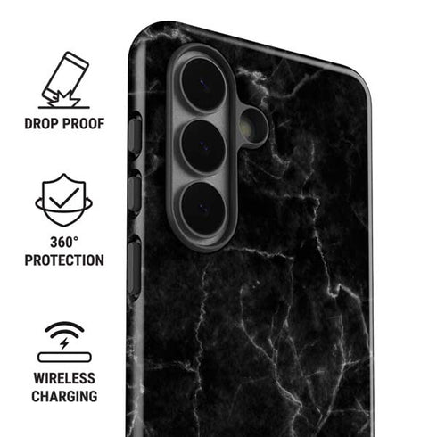 Black Marble Galaxy S26 Plus Impact Case