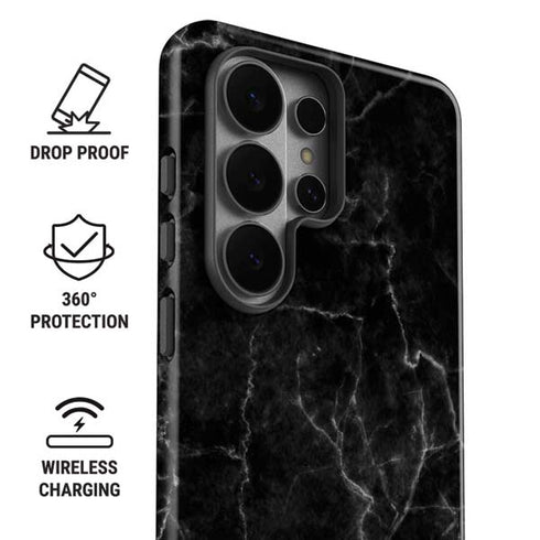 Black Marble Galaxy S26 Ultra Impact Case