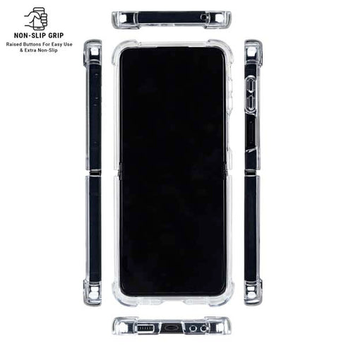 Black Marble Galaxy Z Flip6 Clear Case